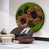 Moosbild Flowers mit Ballenmoos, Pflanzen & Hortensien