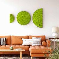 Moos 'Mandala' 3er Set Islandmoos Apfelgrün randbemoost (78er, 60er und 40cm)