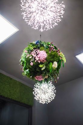 Moosball mit Pflanzen & Hortensien ca. Ø 70 cm - 2
