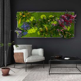 Moosbild Gigant Rainbow Jungle verschiedene Größen Holzfaserplatte anthrazit - 1
