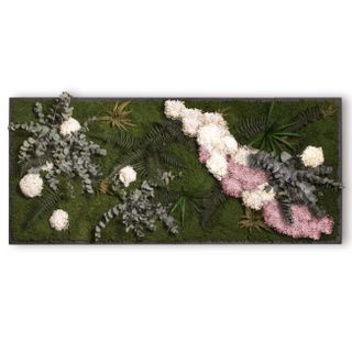 Moosbild Waldmoos mit Pflanzen & Hortensien