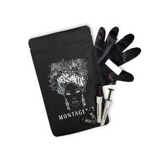 Moosbild Pflanzen & Hortensien mit rotem Tischlerrahmen